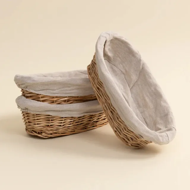 Simply Bread rijsmandje riet 31 cm met voering