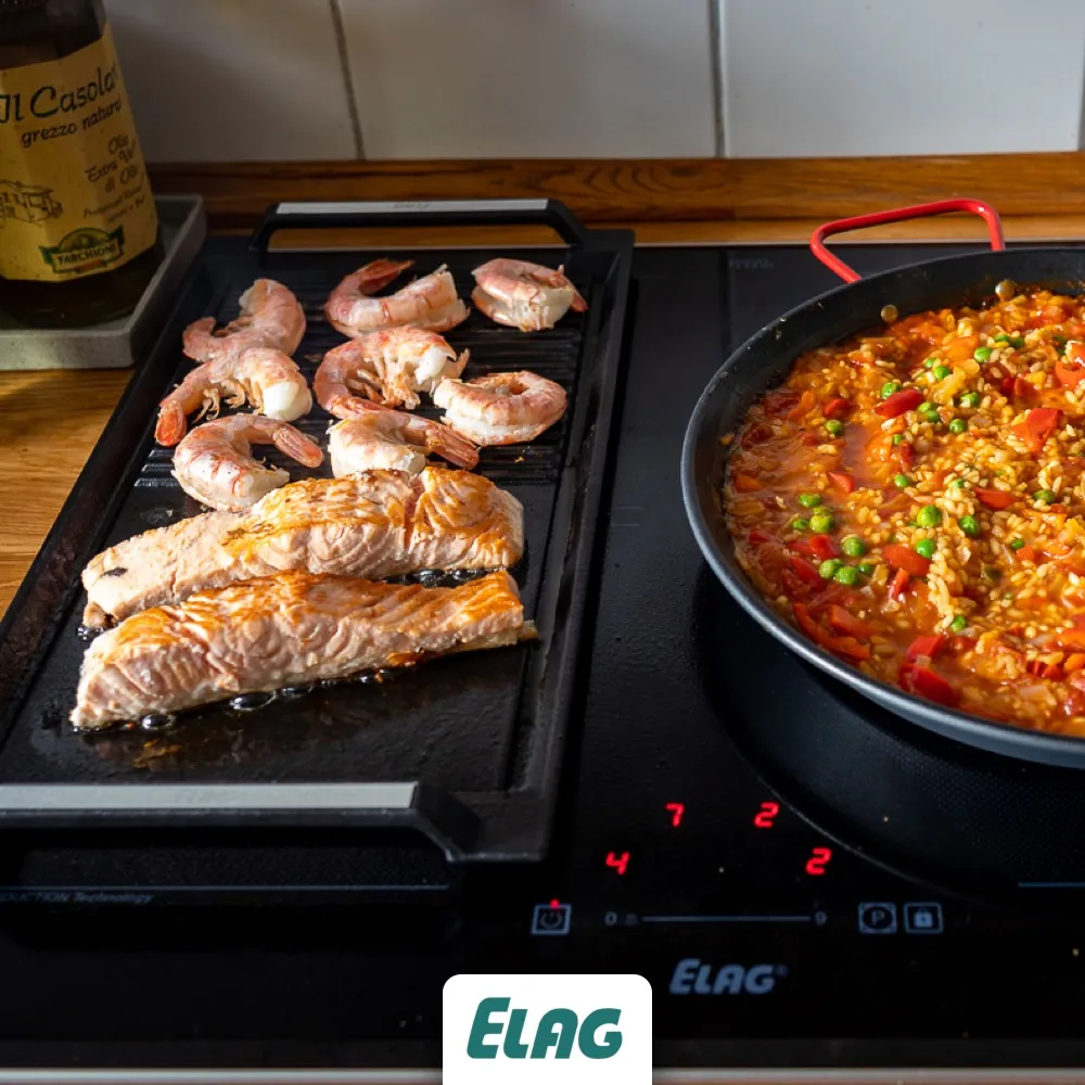 Elag Gourmet grillplaat gietijzer inductie 43x23 cm