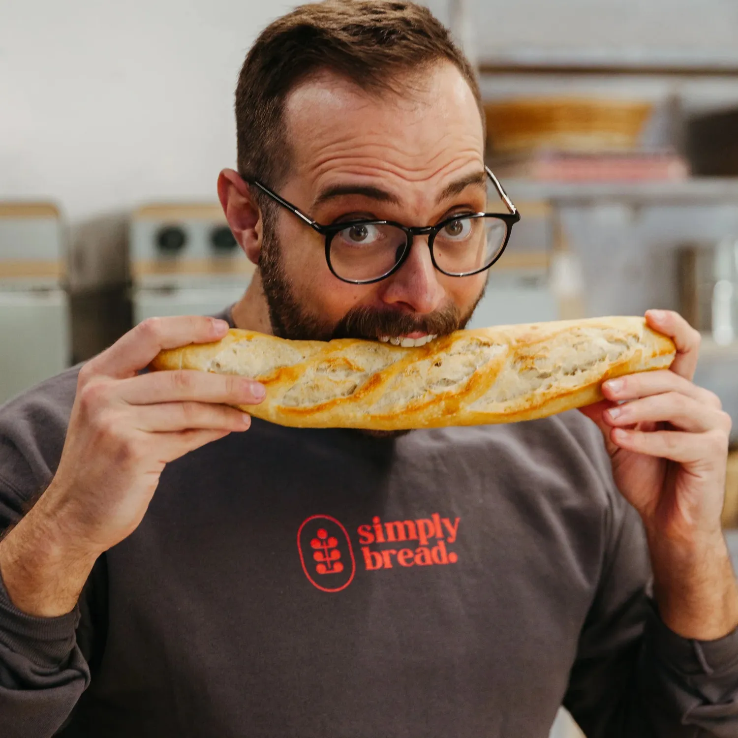 Simply Bread Baker's Signature sweater antraciet maat M