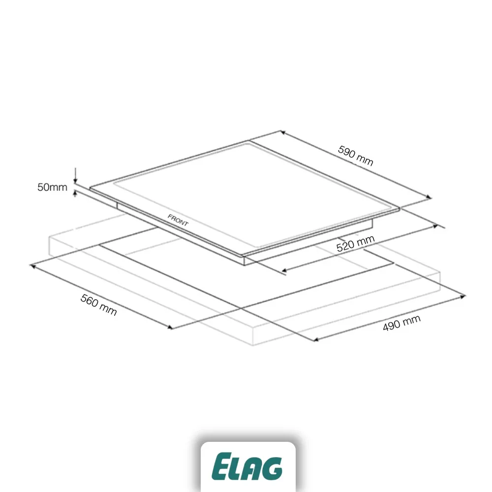 Elag EC-500 inductiekookplaat 60 cm 3 zones Fusion