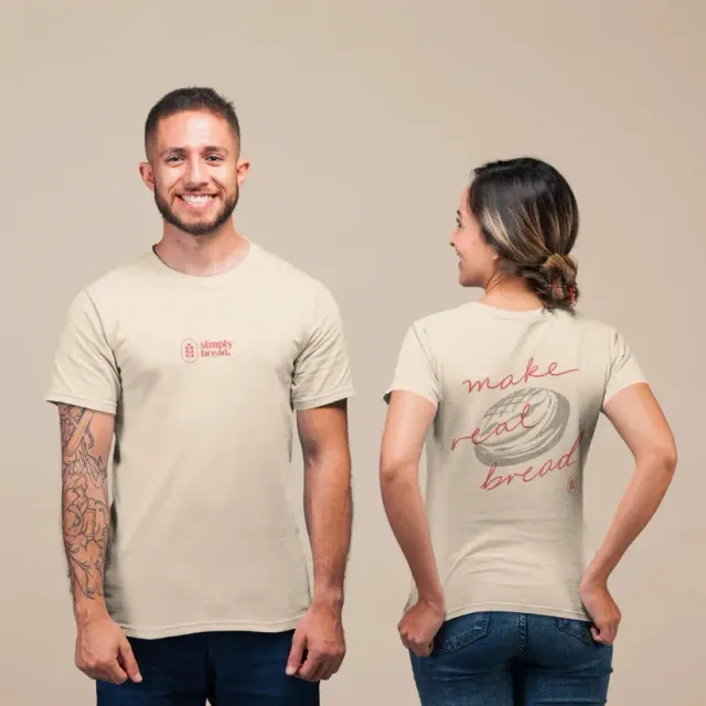 Simply Bread Maak Echt Brood T-shirt Light maat M