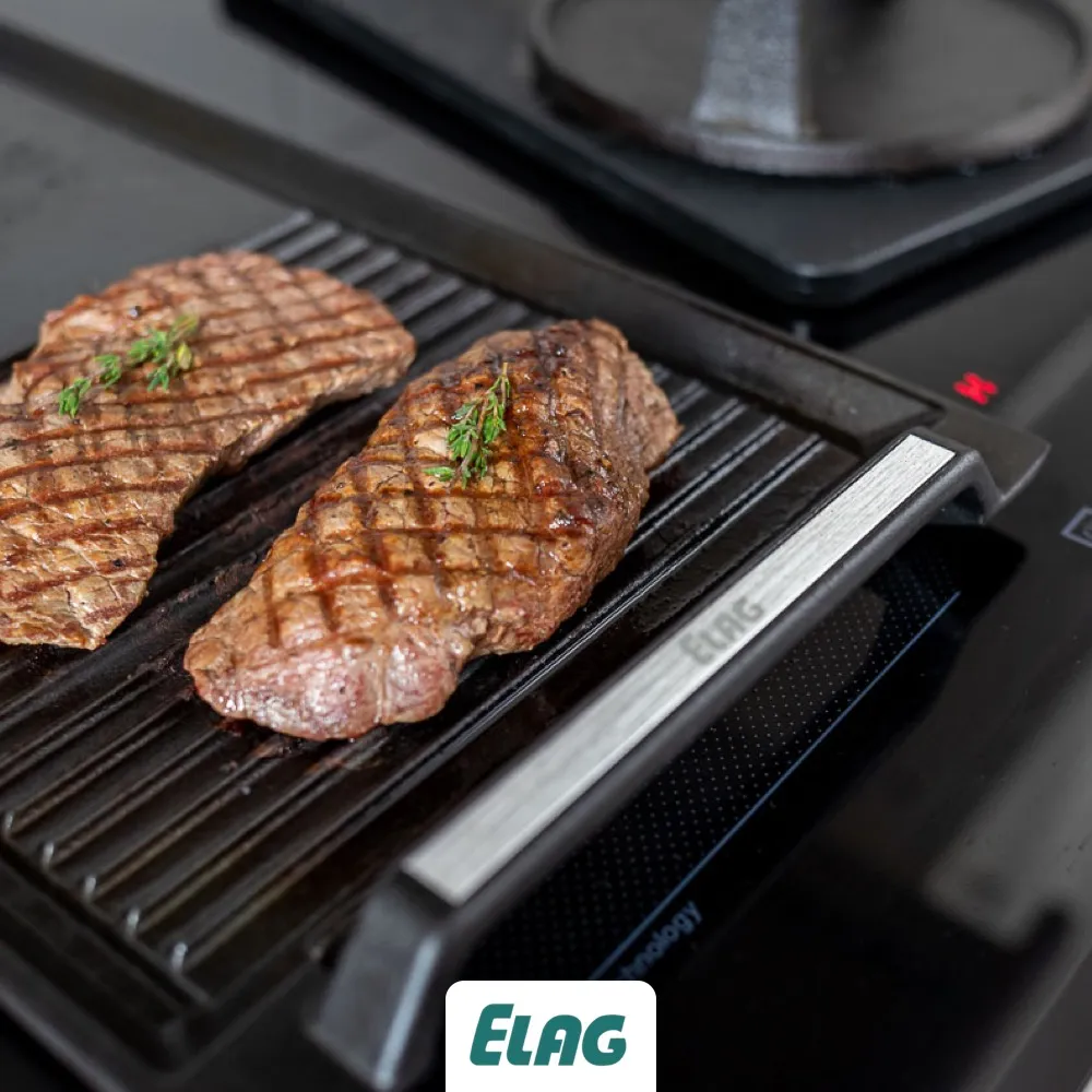 Elag Gourmet grillplaat gietijzer inductie 43x23 cm