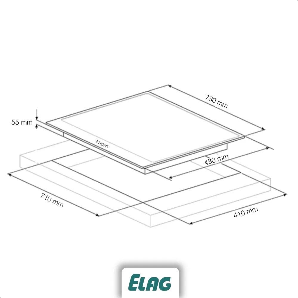 Elag 2-zones inductiekookplaat 73 cm met booster