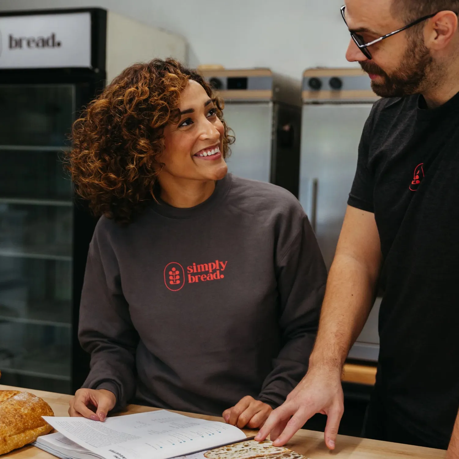 Simply Bread Baker's Signature sweater antraciet maat M