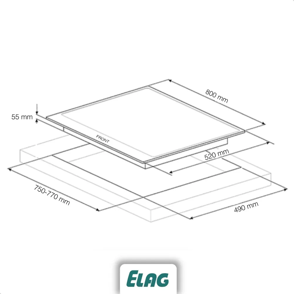 ELAG EX-500 inductiekookplaat 80 cm 4-zones Fusion